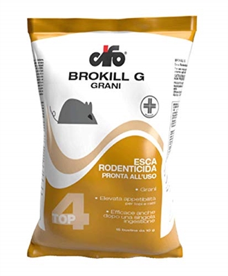 Esca rodenticida Brokill in grani pronta all'uso 150g