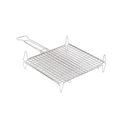 Graticola doppia incrociata chiusa Filo in ferro con Piedi Acciaio Cromato 40x45cm