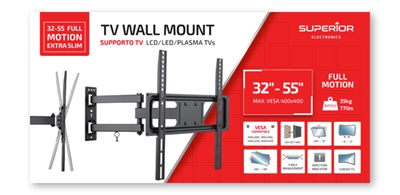 SUPPORTO TV DOPPIO BRACCIO 32/55 SLIM